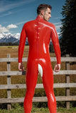 Man Latex Catsuits Two Tone Waverider Back Zipper
