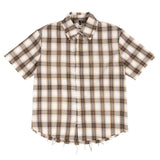 Etai men's fashion street style frayed hem plaid shirt - high quality, relaxed fit summer shirt for men