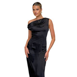 Women's dress: european and american sexy bandeau dress, women's summer solid color hot girl skirt, high-end sleeveless midi dress, slim-fit women's clothing