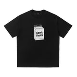 saint m t shirts  s.m. radio letter graphic crew neck short sleeve tee