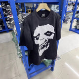 saint m t shirts  s.m skull letter graphic crew neck pullover short sleeve t-shirt - wholesale