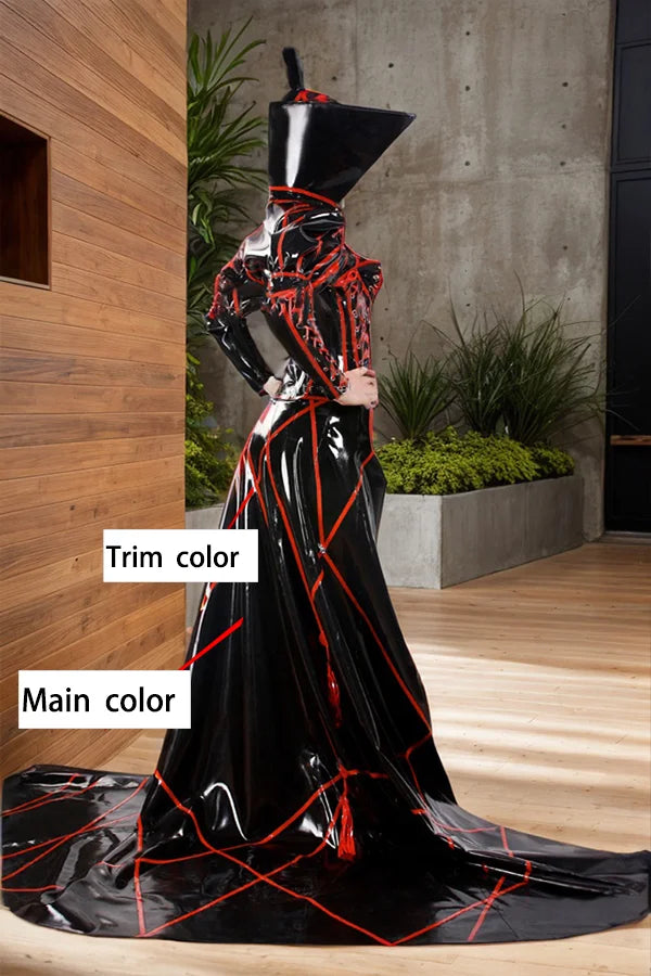 Women Latex Set Performance Hood Top pants
