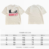 saint m t shirts  s.m. sketch figure print crew neck pullover short sleeve top - wholesale