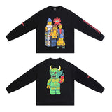 Saint m hoodie fall and winter s.m red chili band pattern round neck pulloverlong sleeves