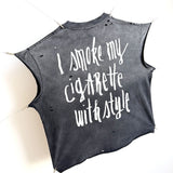 saint m t shirts  s.m letter print limited edition pullover casual tank top - wholesale