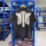 saint m t shirts  s.m. skull skeleton graphic crewneck pullover short sleeve t-shirt - wholesale