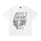 saint m t shirts  s.m metallic letter graphic crew neck short sleeve tee