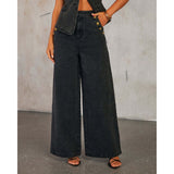Women's pants: factory direct, cross-border, american-style solid color loose fit fashion long sleeve denim set, european and american style wide leg pants