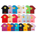Drew house t-shirt - spring/summer collection - d@ew smiley face letter print crew neck pullover short sleeve - wholesale single piece