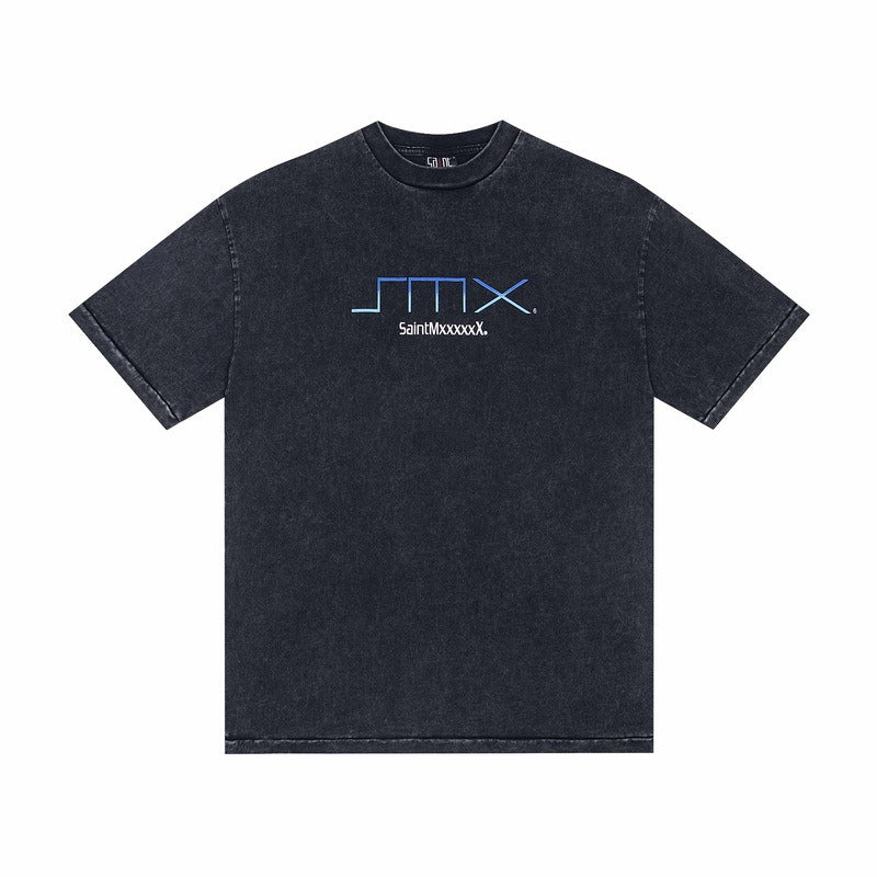 saint m t shirts  s.m washed & distressed collection crew neck pullover short sleeve tee
