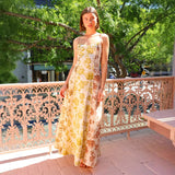 Women's dress - independent website, aliexpress, european & american style, cross-border fashion, casual, printed, sexy, backless, spaghetti strap, maxi dress
