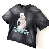 saint m t shirts  s.m. virgin mary letter graphic crew neck pullover short sleeve t-shirt - wholesale