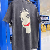 saint m t shirts  s.m. butterfly ghost face graphic crew neck short sleeve t-shirt - wholesale