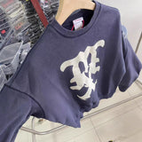 Saint m hoodie - autumn/winter s.m washed & distressed letter print crewneck sweatshirt - wholesale