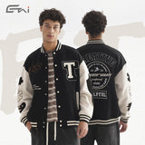 Etai men's american streetwear baseball jacket - premium color block fleece embroidered outerwear