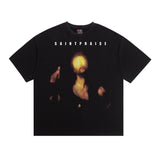 saint m t shirts  s.m abstract letter graphic crew neck pullover short sleeve top - wholesale