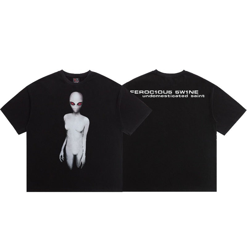 saint m t shirts  s.m. alien mystery creature crewneck pullover short sleeve tee - wholesale