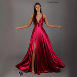 Women's sleeveless summer dress - solid color, european & american style, sexy v-neck, french-inspired, stunning spaghetti strap dress