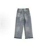 Saint m t pants spring/autumn s.m distressed ripped letter logo straight-leg jeans