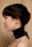 Women Latex Neck Corset Black D Ring Fetish