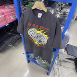 saint m t shirts  s.m cartoon series graphic crewneck pullover short sleeve t-shirt - wholesale