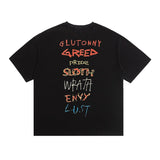 saint m t shirts  s.m phantom letter graphic crew neck pullover short sleeve top - wholesale