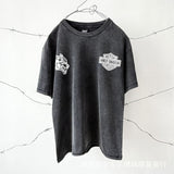 saint m t shirts  s.m harley wolf head graphic crew neck pullover short sleeve t-shirt - wholesale