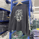 Saint m hoodie - autumn/winter collection. s.m. chest print, distressed vintage style, crew neck, long sleeve, wholesale