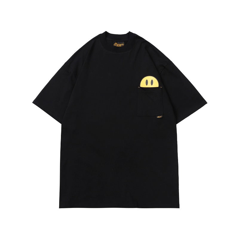 Drew house t-shirt - spring/summer collection - d@ew pocket smiley face graphic crew neck pullover short sleeve - wholesale single piece
