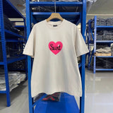 saint m t shirts  s.m barbie heart print crew neck pullover short sleeve top - wholesale