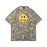 Drew house t-shirt - spring/summer d@ew leaf letter crew neck pullover short sleeve