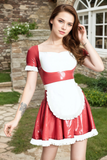 Red Latex Maid Dress