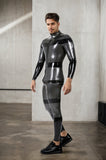 Men Latex Catsuits Shoulder-Zip High Collar