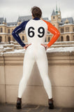 Men Latex Catsuits 'Raglan-Sleeved Color Block Oddity