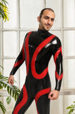 Men Latex Catsuits Black Back Zipper
