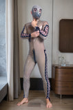 Men Latex Catsuits Lacing Back Zipper