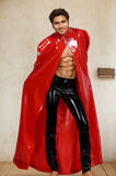 Men latex cape Full Length High-Collar