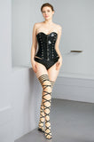 Women Latex Corsets Sex Appeal Costume Strapless With Front Zipper & Lacing Fetish Fashion
