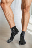 Men Latex Socks Latex Five Toes Classic Minimalist Black Heelless Ankle