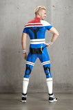 Men Latex Catsuits Captain of the Stars Back Zip Superhero Costume