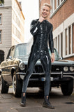 Men Latex Catsuits Muscle Chest High Collar Codpiece Classic All  Black Cool Body  Enhancing