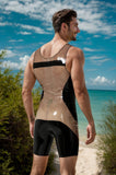 Men Latex Catsuits Singlet Style Suit Grey Black