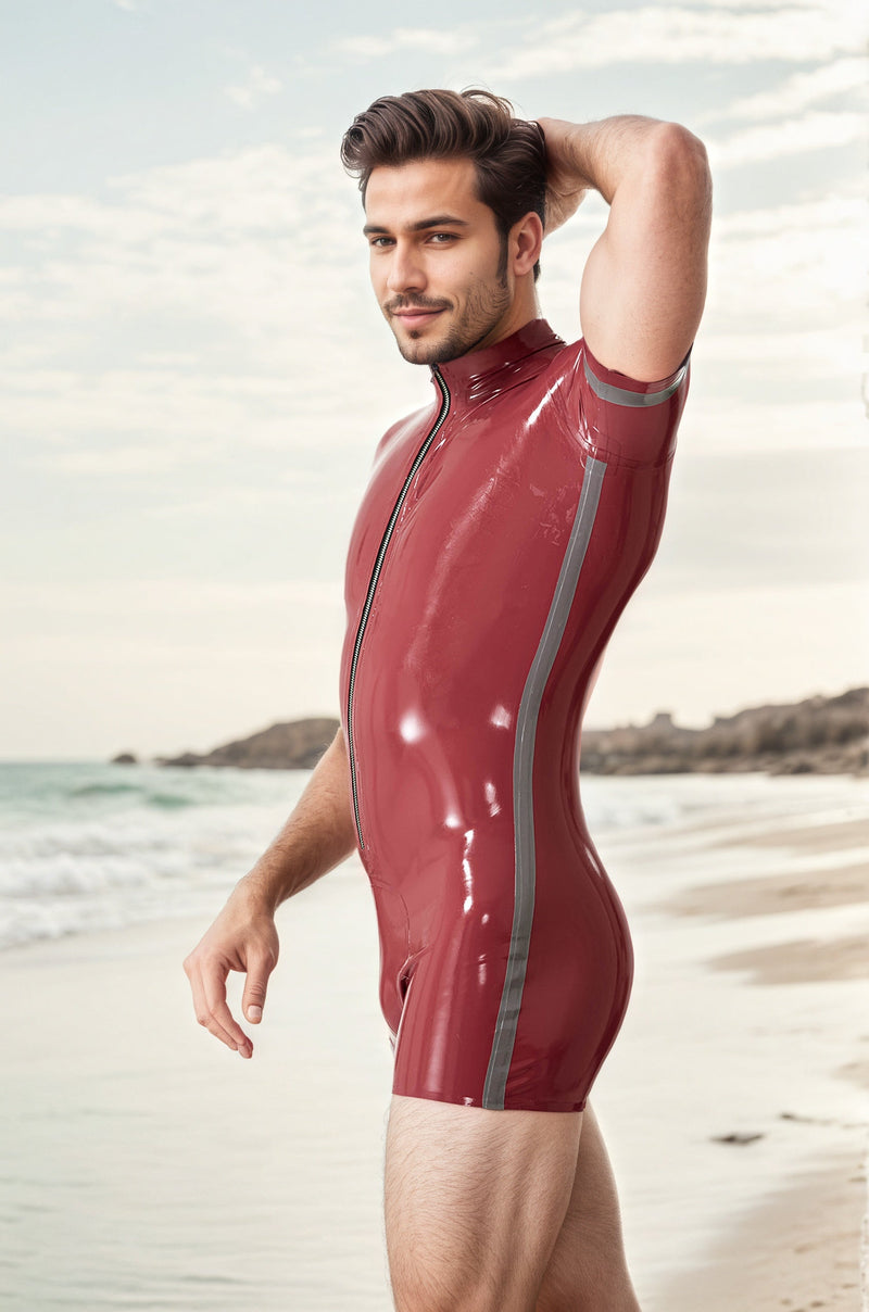 Men Latex Bodysuits Sports Series