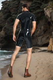 Men Black White Latex Bodysuits U Hoo Surfsuit