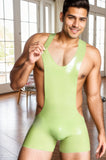 Men Latex Bodysuits Short-Legged