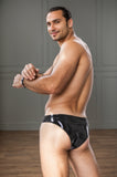 Men Latex Underwear Latex Swimsuit Classic Simple Black