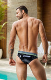 Men Black Latex Briefs Cross Briefs ¡°X¡±