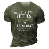 Man T Shirt Cotton round Neck Heat Transfer Patch Short Sleeve Shirt