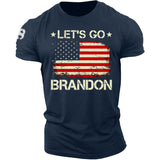 Man T Shirt Cotton Short Sleeve Flag Pattern Printed T-shirt