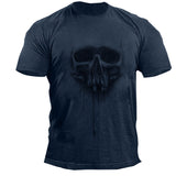 Man T Shirt Printed Straight Sports Green Cotton T-shirt